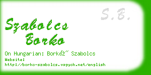 szabolcs borko business card